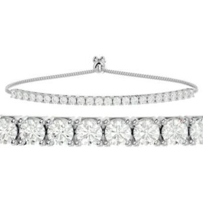 Bolo Bracelet | 2 Carat Diamond Bolo Bracelet In 14 Karat White Gold | SuperJeweler