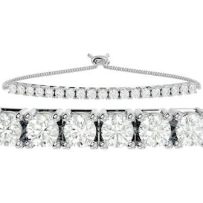 Bolo Bracelet | 3 Carat Diamond Bolo Bracelet In 14 Karat White Gold | SuperJeweler