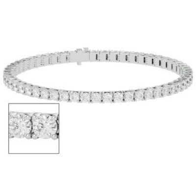 Moissanite Tennis Bracelet | 5 Carat Moissanite Tennis Bracelet In 14 Karat White Gold | SuperJeweler