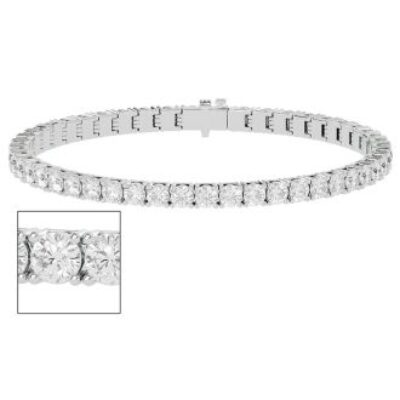 Moissanite Tennis Bracelet | 7 Carat Moissanite Tennis Bracelet In 14 Karat White Gold | SuperJeweler