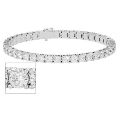 Moissanite Tennis Bracelet | 11 1/2 Carat Moissanite Tennis Bracelet In 14 Karat White Gold | SuperJeweler