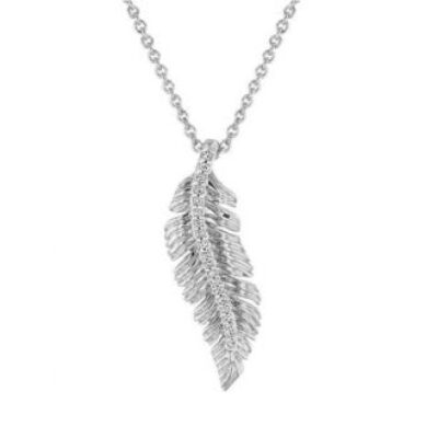 New Beautiful .10 Carat Natural Rose Cut Diamond Leaf Necklace With 18 Inch Chain