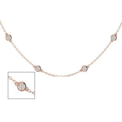 Diamonds By The Yard | 14 Karat Rose Gold 1 1/2 Carat Diamonds By The Yard Necklace