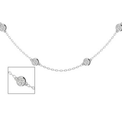 Diamonds By The Yard | 14 Karat White Gold 2 Carat Diamonds By The Yard Necklace