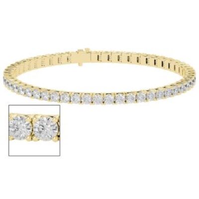 Moissanite Tennis Bracelet | 5 Carat Moissanite Tennis Bracelet In 14 Karat Yellow Gold | SuperJeweler