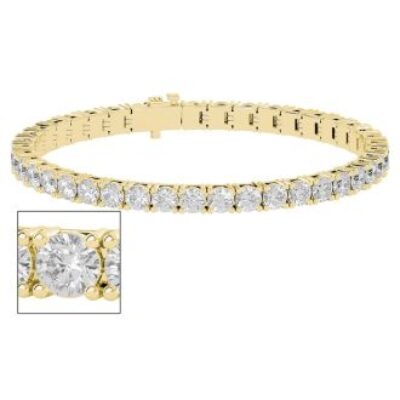 Moissanite Tennis Bracelet | 11 1/2 Carat Moissanite Tennis Bracelet In 14 Karat Yellow Gold | SuperJeweler