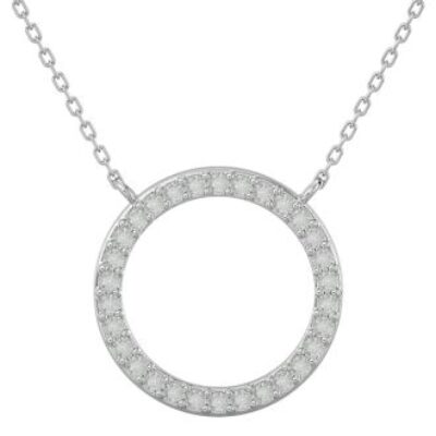 1/4 Carat Diamond Circle Necklace With Free Chain, 18 Inches | SuperJeweler