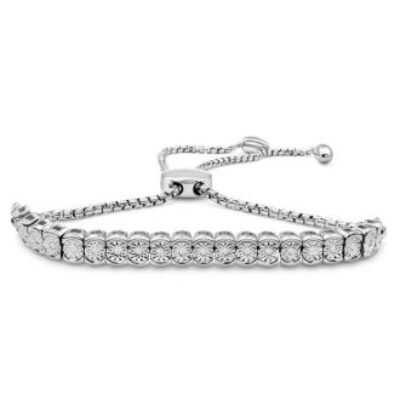 Diamond Bracelet | 1/10 Carat Diamond Bracelet In Sterling Silver