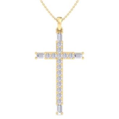 Diamond Cross Necklaces | 3/4 Carat Diamond Cross Necklace