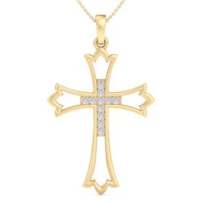 Diamond Cross Necklaces | 1/10 Carat Diamond Cross Necklace