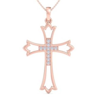 Diamond Cross Necklaces | 1/10 Carat Diamond Cross Necklace