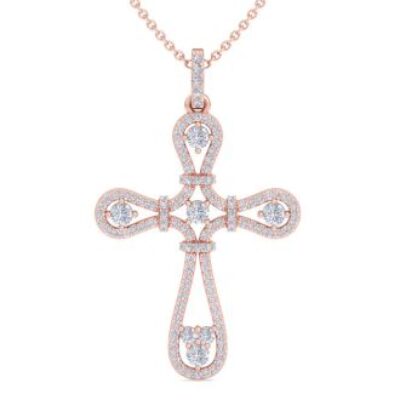 Diamond Cross Necklaces | 1 Carat Diamond Cross Necklace