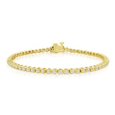 Diamond Tennis Bracelet | 2 Carat Diamond Tennis Bracelet In 14 Karat Yellow Gold | SuperJeweler