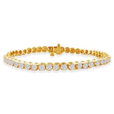 Diamond Tennis Bracelet | 3 Carat Diamond Tennis Bracelet In 14 Karat Yellow Gold | SuperJeweler