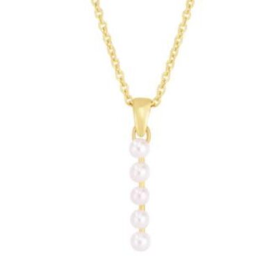 Initial Necklace | I Pearl Initial Necklace In 14K Yellow Gold