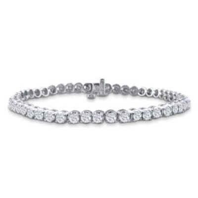 Diamond Tennis Bracelet | 3 1/2 Carat Diamond Tennis Bracelet In 14 Karat White Gold, 8 Inches | SuperJeweler