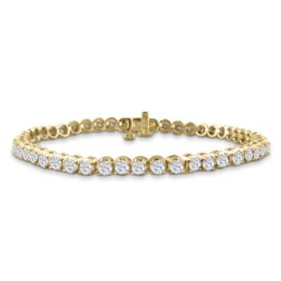 Diamond Tennis Bracelet | 3 1/2 Carat Diamond Tennis Bracelet In 14 Karat Yellow Gold, 8 Inches | SuperJeweler