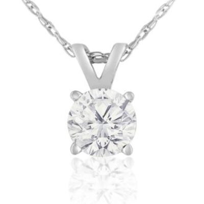 1/2ct 14k White Gold Diamond Pendant | SuperJeweler.com