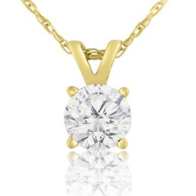 1/2ct 14k Yellow Gold Diamond Pendant | SuperJeweler.com