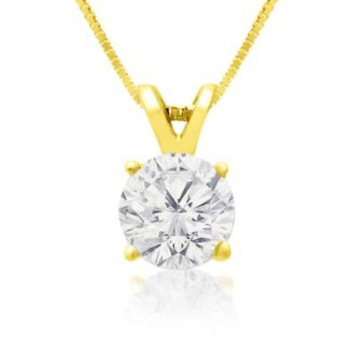 .85ct 14k Yellow Gold Diamond Pendant | SuperJeweler.com